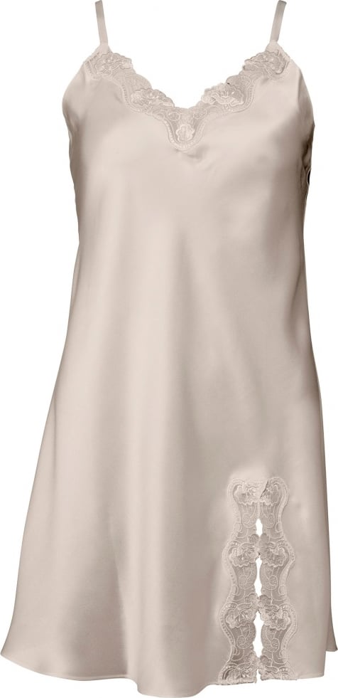 Se Lady Avenue Pure Silk Slip w. Lace Natkjoler Str L - Silke hos Magasin ved Magasin