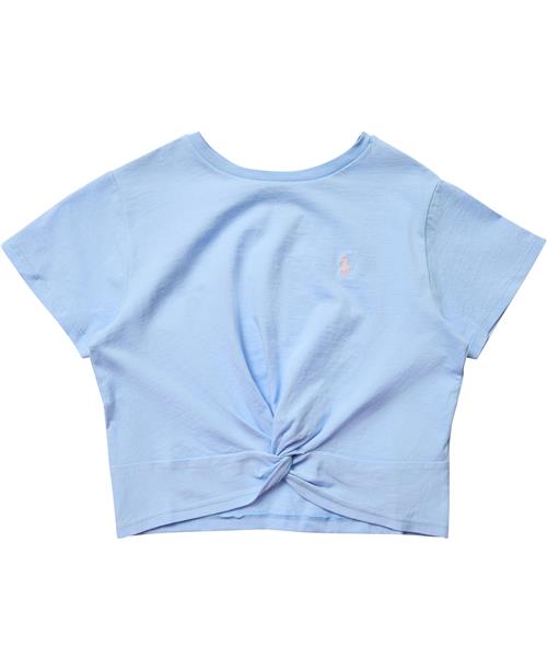 Polo Ralph Lauren Twistfront Cotton Jersey Tee Str XL - Bluebell W/ Hint Of Pink Kortærmede T-shirts Bomuld hos Magasin