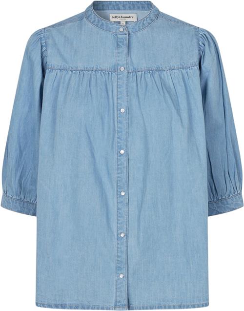 Se Lollys Laundry Nickyll Shirt 3/4 Kvinde Blue Denimskjorter Str L - Denim hos Magasin ved Magasin