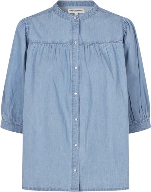 Lollys Laundry Nickyll Shirt 3/4 Kvinde Blue Denimskjorter Str XL - Denim hos Magasin