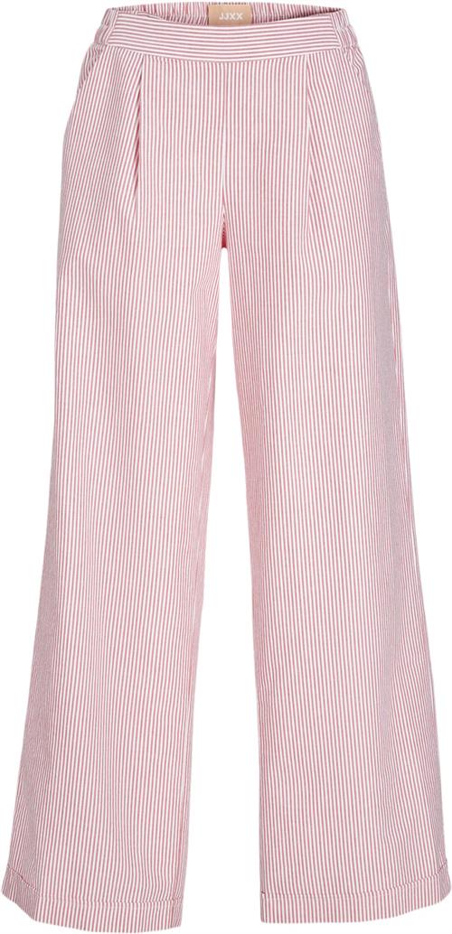 Se JJXX Jxsiva Oxford MW Pants WVN Kvinde Fiery Red/stripes Bukser Med Brede Ben Relaxed Fit Str XL - hos Magasin ved Magasin