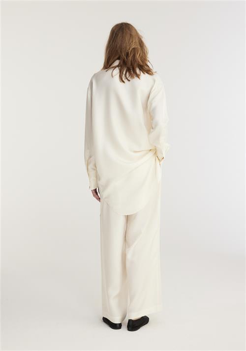 Rohe Oversized Silk Shirt Kvinde Cream Langærmede Skjorter Str 36 - hos Magasin