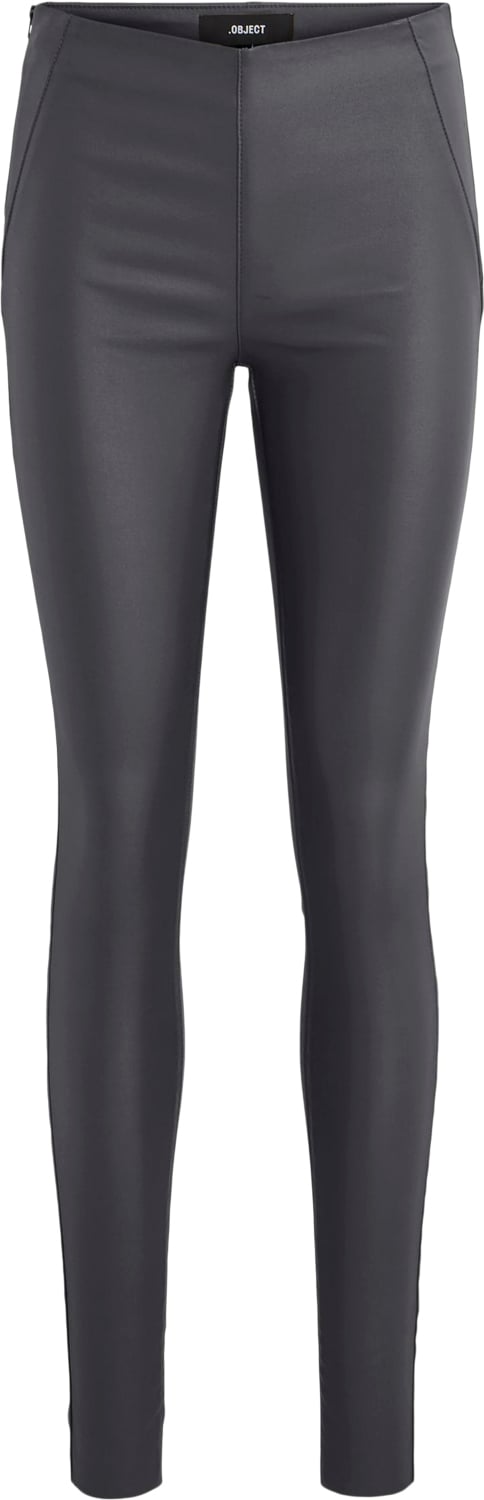 Se Object Objbelle MW Coated Leggings Noos Kvinde Asphalt Leggings Str 40 - hos Magasin ved Magasin