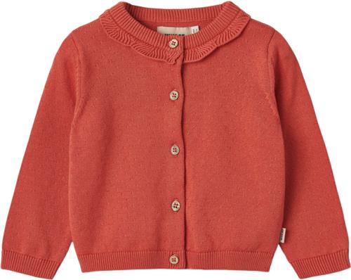 Wheat Strik Cardigan Amy Str 68/6m - Candy Red Toppe hos Magasin