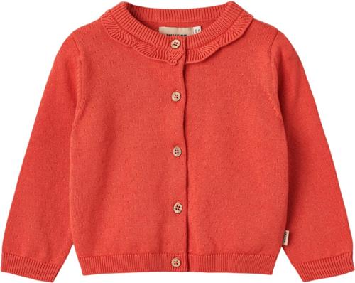 Wheat Strik Cardigan Amy Str 86/18m - Candy Red Toppe hos Magasin