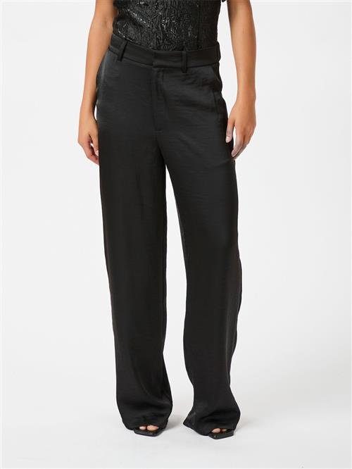 Neo Noir Emmett Heavy Sateen Pants Kvinde Black Bukser Med Brede Ben Str 38 - hos Magasin