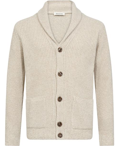 Manifattura Cardigan Mand Hvid Cardigans Str XXL - Merino Uld hos Magasin