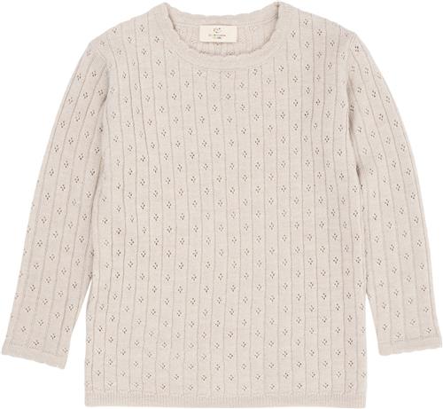 Copenhagen Colors Merino Classic Pointelle Blouse Str 104 Merino - Pale Cream Melan Strik hos Magasin