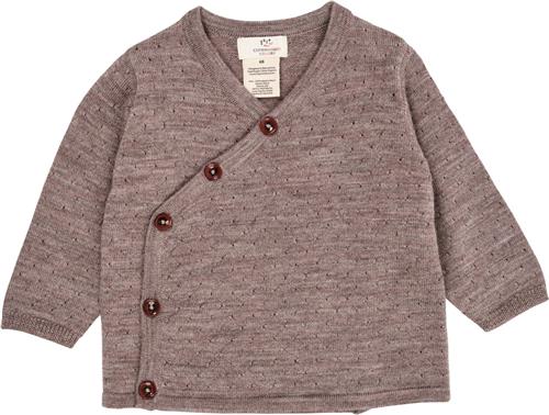 Copenhagen Colors Merino Crossover Cardigan W. Hole Pattern Str 68 Merino - Natural Melange Cardigans hos Magasin