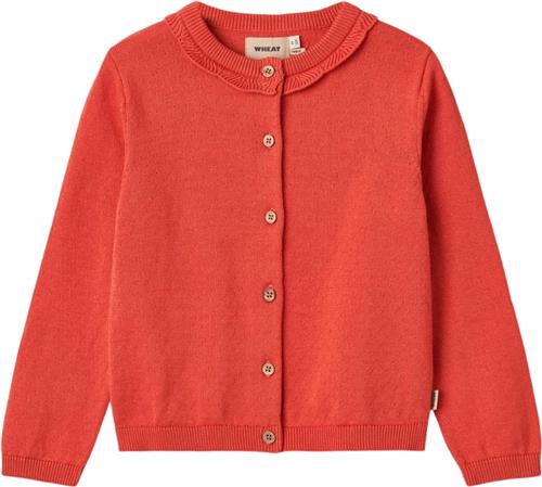 Wheat Strik Cardigan Amy Str 3 år / 98 cm - Candy Red Toppe hos Magasin