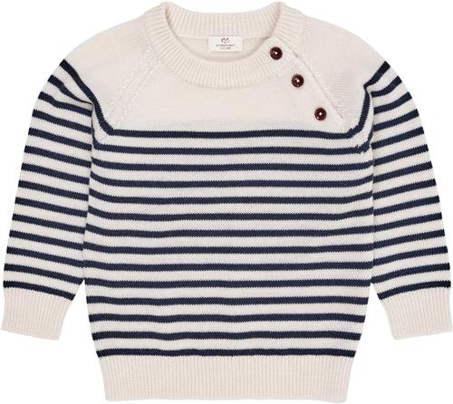 Copenhagen Colors Merino Classic Striped Pullover Kvinde Cream/navy Strip Sweaters Str 92 Merino - hos Magasin