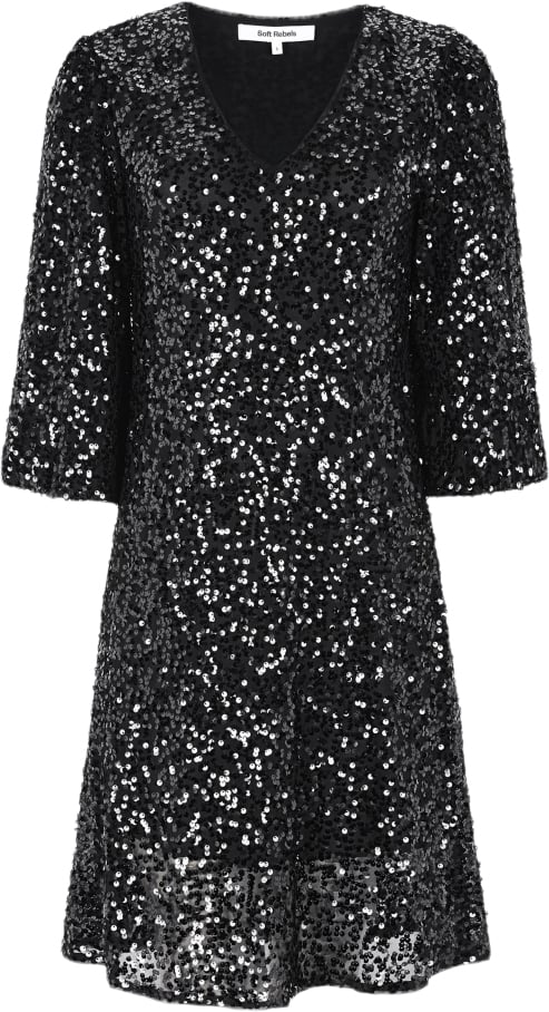 Soft Rebels Sraudrey Dress Kvinde Black Midi Kjoler Str S - hos Magasin