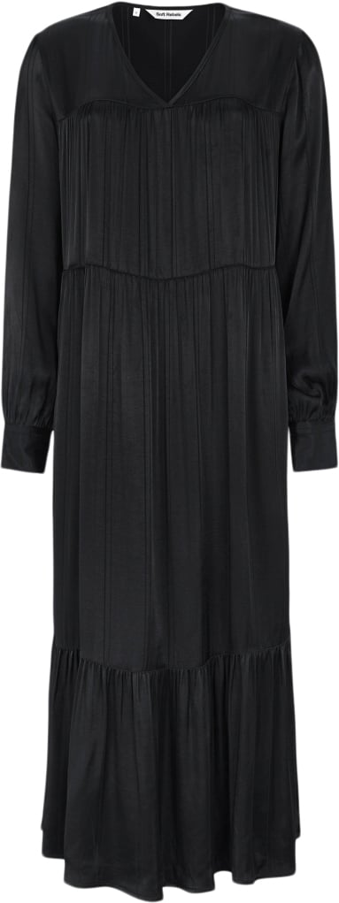 Soft Rebels Srmadelyn Freja Dress Kvinde Striped Jacquard Black Midi Kjoler Str S - hos Magasin