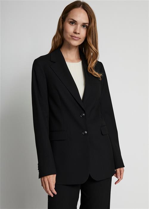 Bruun & Stengade BS Estelle Regular Fit Blazer Kvinde Sort Blazere Str 42 - Polyester hos Magasin