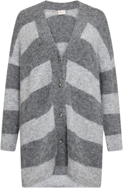 Wasabiconcept Wajolie 2 Kvinde 99110c Lt Grey Melange Combi Cardigans Str 50/52 - Uld hos Magasin