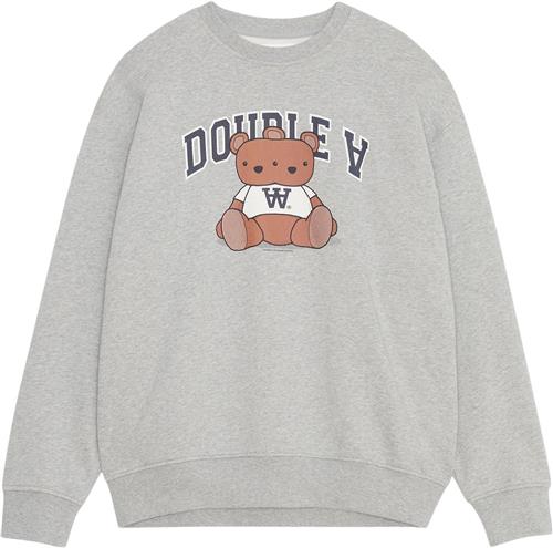 Wood Wood Wwnoel Bear Sweatshirt Mand Grey Melange Sweatshirts Str S - hos Magasin