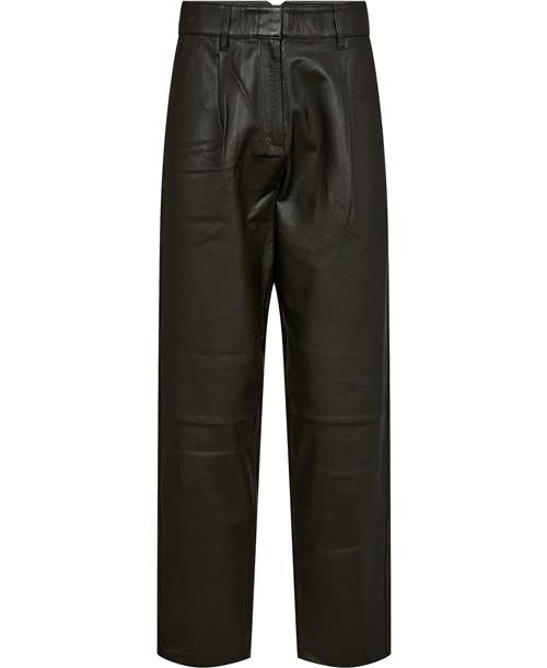 MDK Iris Leather Pants Kvinde Dark Green Læderbukser Str 38 - hos Magasin