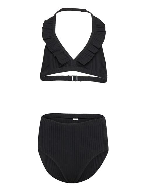 Lindex Bikini Bg Rib With Fril High Lindex Black