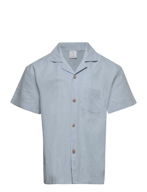 Lindex Top Ss Shirt Linen Lindex Blue