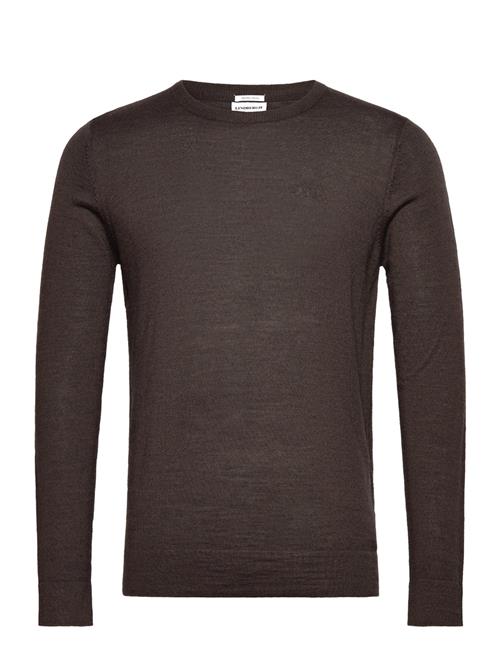 Se Lindbergh Merino Knit O-Neck Lindbergh Brown ved Booztlet