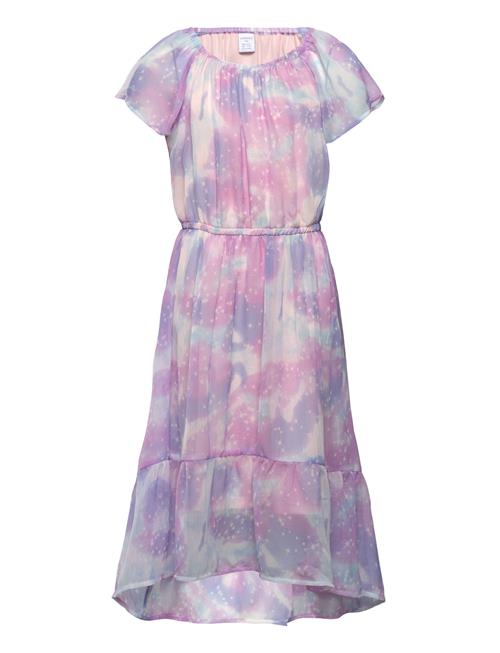 Dress Hi And Low Chiffon Aop Lindex Patterned