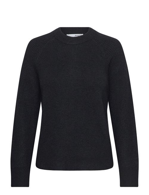Slfrena Ls Knit O-Neck Camp Selected Black