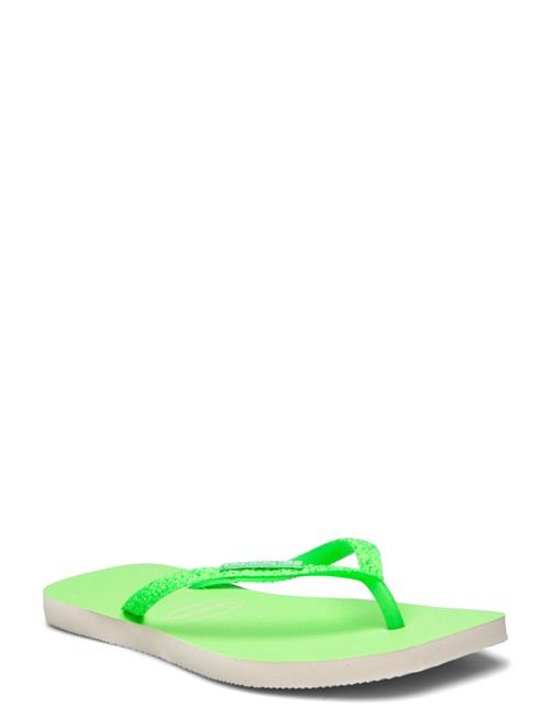 Se Havaianas Hav. Square Glitter Neon Havaianas Green ved Booztlet