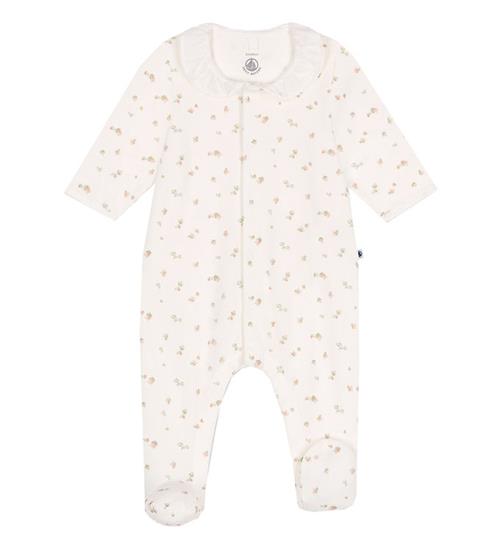 Se Petit Bateau natdragt - Velour - Hvid/Rosa ved KidsWorld