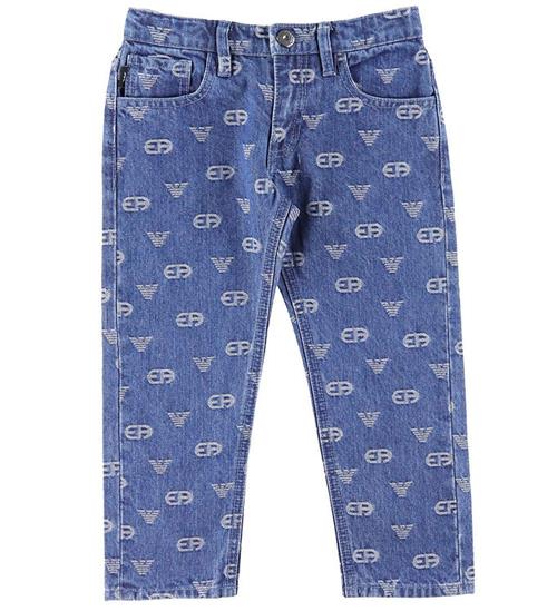 Se Emporio Armani Jeans - Denim Blue Medium/Hvid m. Logoer ved KidsWorld