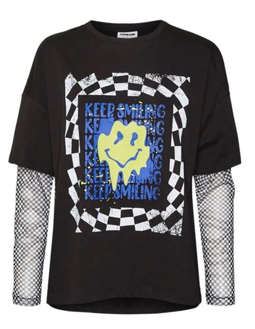 Noisy may Shirts  royalblå / lemon / sort / hvid