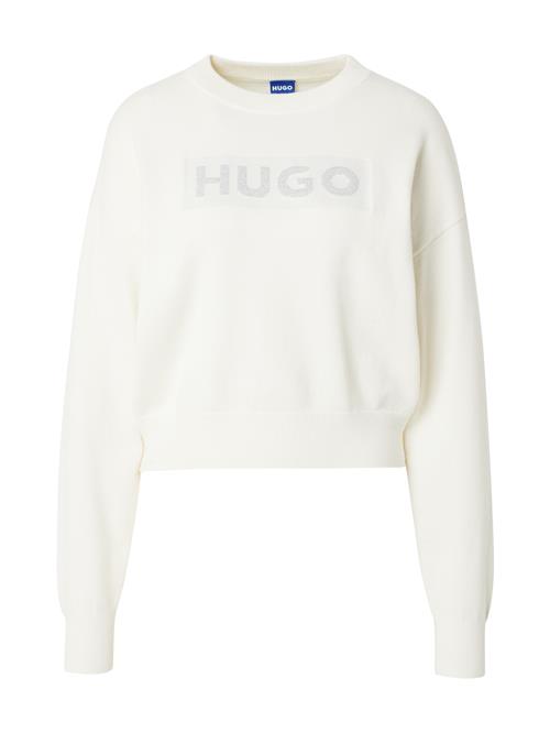 Se HUGO Pullover 'Slogerix_B'  sølv / naturhvid ved About You