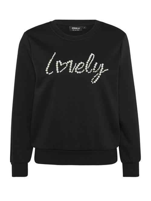 Se Only Petite Sweatshirt 'ONLAMY'  sort / hvid ved About You