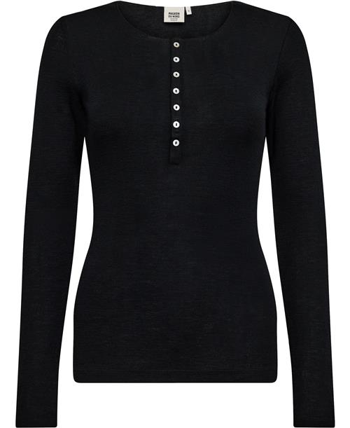 Magasin du Nord Collection Magasin Cilla 3 RWS Merino Wool Kvinde Black Langærmede Tshirts Str XS Merino