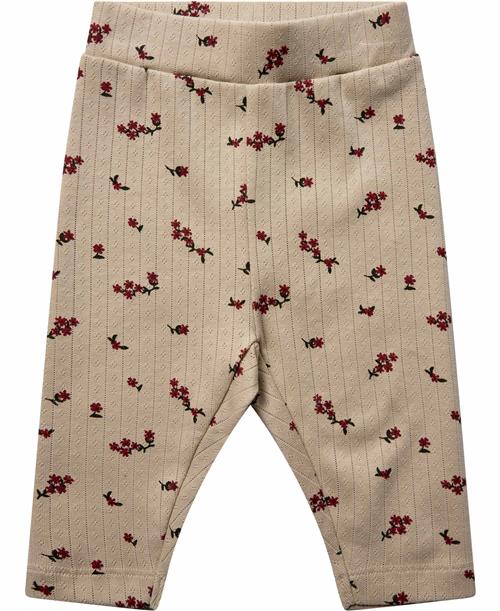 Se Magasin du Nord Collection Magasin Emilie 2 Baby Leggings Gots Str 80 Red Flower Leggings Bomuld ved Magasin