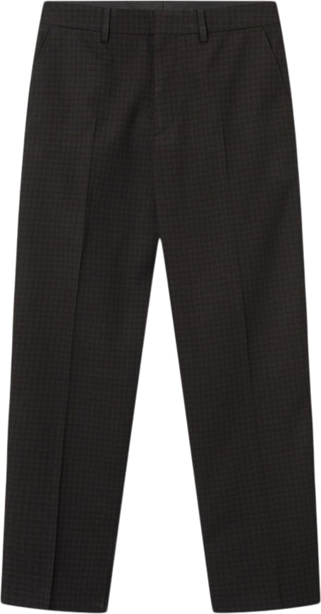 Se Wood Wood Charlie Wool Trousers Mand Brown Check Chinos Str 48 - hos Magasin ved Magasin