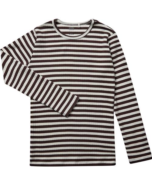 BAKITO by Magasin Du Nord Collection BAKITO by Magasin Mille 1 G Str 3 Star White / Coffee Bean Stripe Langærmede Tshirts Bomuld