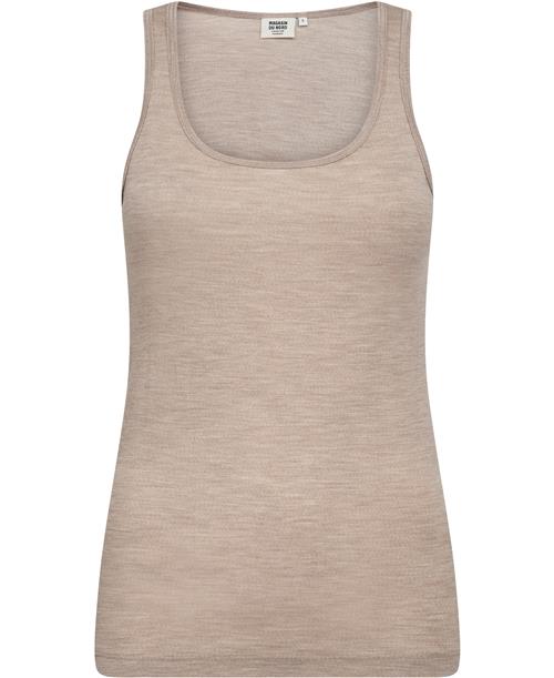 Magasin du Nord Collection Magasin Celia 2 100 RWS Merino Wool Kvinde Sand Melange Tanktoppe Str L Merino