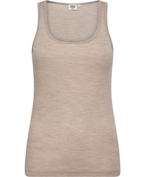 Magasin du Nord Collection Magasin Celia 2 100 RWS Merino Wool Kvinde Sand Melange Tanktoppe Str XL Merino