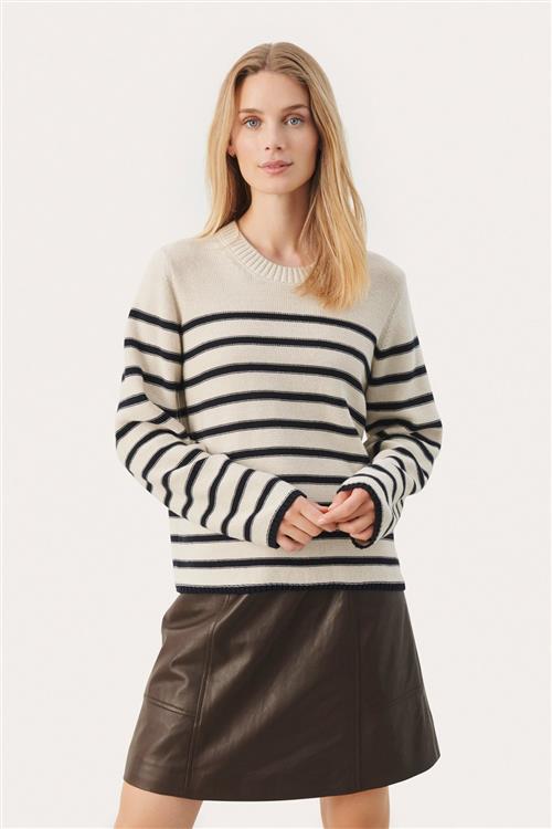 Se Part Two Carolynpw PU Kvinde Dark Navy Stripe Sweaters Str XS - hos Magasin ved Magasin