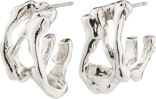 Se Pilgrim Fotini Recycled Hoop Earrings Silverplated one size - Creoler hos Magasin ved Magasin