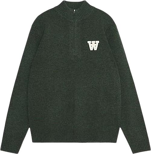 Wood Wood Wwblu AA CS Halfzip Kvinde Nature Green Sweaters Str XL - hos Magasin