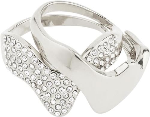 Se Pilgrim Connect Recycled 2in-1 set Crystal Ring Silver-plated one size - Ringe hos Magasin ved Magasin