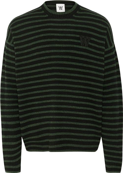 Se Wood Wood Wwtya Striped Oversized Jumper Kvinde Nature Green Sweaters Str S - hos Magasin ved Magasin