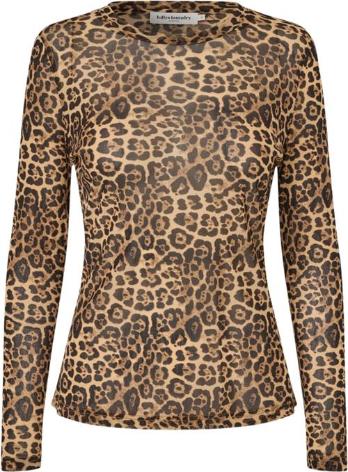 Lollys Laundry Iriell Blouse LS Kvinde Leopard Print Langærmede Bluser Str S - hos Magasin