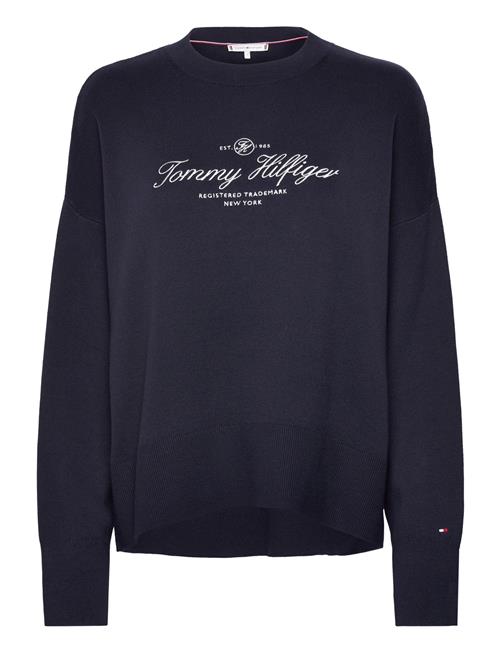 Tommy Hilfiger Co Script Graphic C-Nk Swt Tommy Hilfiger Blue