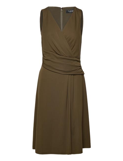 Se Lauren Ralph Lauren Str Matte Jersey-Dress Lauren Ralph Lauren Green ved Booztlet