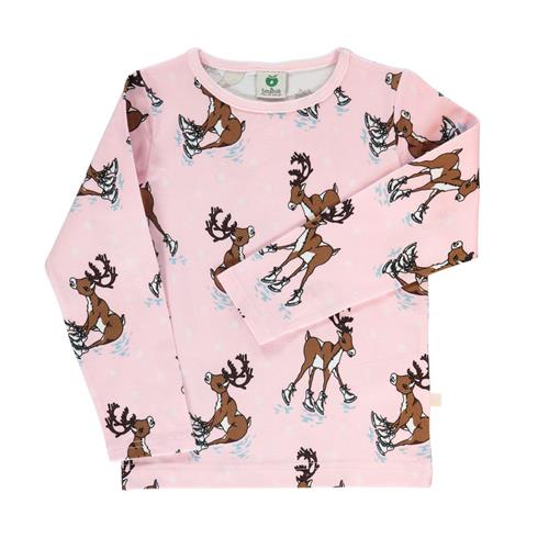 Se Småfolk Raindeer Langærmet T-Shirt Icy Pink | Lyserød | 1-2 years ved Babyshop