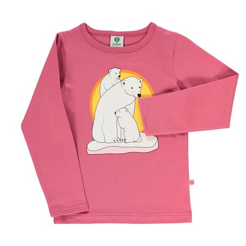 Småfolk Langærmet T-shirt i Baroque Rose med isbjørne | Lyserød | 7-8 years