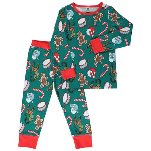 Småfolk Julepyjamas Petroleum Green | Grønn | 4-5 years