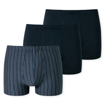 Schiesser 3P 95-5 Essential Shorts Blå Mønster bomuld Large Herre